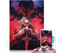 Rompecabezas de 2000 Piezas para Adultos Chica de Anime con Espada y dragón Desafiante Difícil Decoración artística del hogar 70x100cm