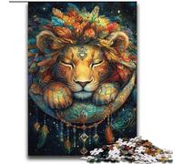 Rompecabezas de 2000 Piezas para Adultos con diseño de león atrapasueños, Ideal como Juego Educativo, decoración del hogar, Regalo de cumpleaños, Arte Mural (70x100cm)