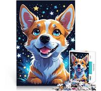 Rompecabezas de 2000 Piezas para Adultos Corgi bajo Las Estrellas Competición de Velocidad de Manos Grandes Regalos y Juguetes 70x100cm