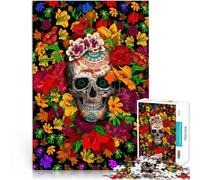 Rompecabezas de 2000 Piezas para Adultos Cráneo y Flores Juego desafiante y Juego Familiar Trato como Regalo para Toda la Familia 70x100cm
