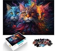Rompecabezas de 2000 piezas para adultos, diseño de gato de fantasía extraña, decoración de pared, regalos para amigos y familiares, 27.56 x 39.37 pulgadas para niños de 14 años