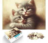 Rompecabezas de 2000 Piezas para Adultos Dos Lindos Gatitos abrazándose Acertijo para Cada Pieza es única: un desafiante y Divertido Juego Familiar 70x100cm