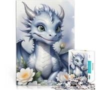Rompecabezas de 2000 Piezas para Adultos Dragón Floral de Acuarela para divertirse en Familia Colección de Artistas, Bellas Artes 70x100cm