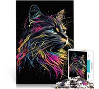 Rompecabezas de 2000 Piezas para Adultos Gato Abstracto Juguetes para aliviar el estrés con Piezas de Formas aleatorias Que se entrelazan Completamente 70x100cm