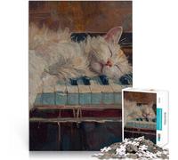 Rompecabezas de 2000 Piezas para Adultos Gato durmiendo sobre Las Teclas del Piano Juego de Preguntas Regalo de cumpleaños, Regalos 70x100cm