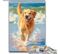 Rompecabezas de 2000 Piezas para Adultos, Golden Retriever Jugando al Tenis, antiestrés, desafío difícil, decoración única para el hogar y Regalos, 70x100cm