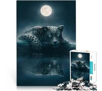 Rompecabezas de 2000 Piezas para Adultos Jaguar Iluminado por la Luna Desafiante Difícil Actividades Divertidas en casa, Regalos de cumpleaños, Regalos de Viaje, 70x100cm