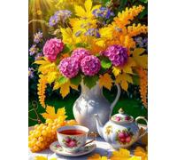 Rompecabezas de 2000 Piezas para Adultos Jardín Tomar el té Tarde, 100x70cm Puzzle de Alta Dificultad y Desafiante, Puzzle Arte Coloridos como Decoración de Pared y Regalo