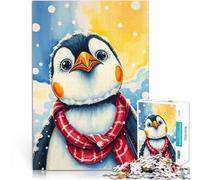 Rompecabezas de 2000 Piezas para Adultos Lindo pingüino en Invierno Corte de precisión con Piezas de Formas aleatorias Que se entrelazan Completamente 70x100cm