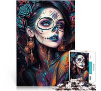 Rompecabezas de 2000 Piezas para Adultos Mujer del Día de los Muertos Hecho de cartón para Mayores de 14 años Interesante reducción del estrés Regalos para Amigos y Familiares tamaño:70x100cm