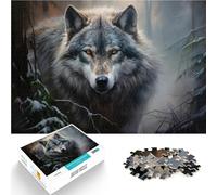 Rompecabezas de 2000 Piezas para Adultos Obra de Arte del Lobo: un Retrato del Alfa Hecho de cartón para Mayores de 14 años Juego Intelectual Regalo para cumpleaños tamaño:70x100cm