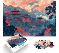 Rompecabezas de 2000 Piezas para Adultos Paisaje de Templo japonés Desafiante Difícil con Piezas de Formas aleatorias Que se entrelazan Completamente 70x100cm