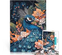 Rompecabezas de 2000 Piezas para Adultos Pavo Real en Flor Desafío difícil para aliviar el estrés Gran Regalo para Juegos 70x100cm