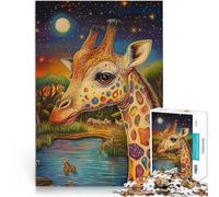 Rompecabezas de 2000 Piezas para Adultos Pintura a Color de Jirafa Hecho de cartón para Mayores de 14 años Análisis y lógica Regalos de cumpleaños tamaño:70x100cm