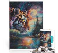 Rompecabezas de 2000 Piezas para Adultos Pintura a Color de Tigre Hecho de Papel,Apto para Mayores de 14 años. Análisis y lógica Grandes Regalos y Juguetes。tamaño:70x100cm/27.5x39.3pulgada