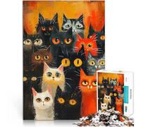 Rompecabezas de 2000 Piezas para Adultos Pintura de Multitud de Gatos Juego de ingenio Cada Pieza es única: un desafiante y Divertido Juego Familiar 70x100cm