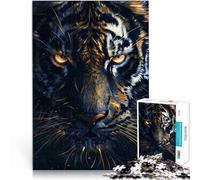 Rompecabezas de 2000 Piezas para Adultos Primer Plano de un Tigre Hecho de cartón para Mayores de 14 años para la Noche de Juegos y diversión Familiar Colección de Artistas, Bellas Artes