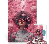 Rompecabezas de 2000 Piezas para Adultos, Regalos La Felicidad del Ruido Rosa Hecho de Papel,para y a Partir de 14 años Juego de decoración del hogar Donación de Obras de Arte。tamaño:70x100cm