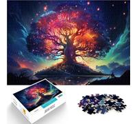 Rompecabezas de 2000 piezas para adultos rompecabezas árbol de la vida bajo la luz de las estrellas juego de prueba interacción padre-hijo 27,56 pulgadas x 39,37 pulgadas para adolescente edad 14 años