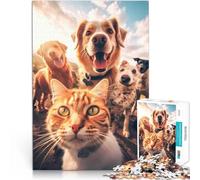 Rompecabezas de 2000 Piezas para Adultos “Selfie de Gato con Perros” ,para Mayores de 14 años Juego de decoración del hogar Actividades Divertidas en casa, Regalos de cumpleaños, Regalos de Viaje。