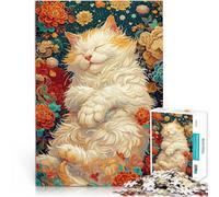 Rompecabezas de 2000 Piezas para Adultos Siesta de Gato en Flor Hecho de Papel，para Mayores de 14 años Juegos educativos Mejorar el Amor Entre Parejas。tamaño：70x100cm/27.5x39.3pulgada