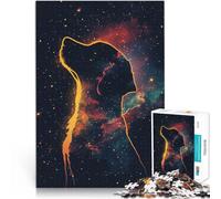 Rompecabezas de 2000 Piezas para Adultos Silueta de Perro en el Espacio Juego Familiar para y con póster a Juego y Hoja de Trivia 70x100cm