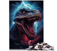 Rompecabezas de 2000 piezas para adultos, tiranosaurio rex rodeado de tormenta, diversión familiar, mejora el amor entre parejas, 70 x 100 cm