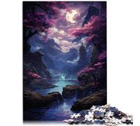 Rompecabezas de 2000 piezas para adultos, una hermosa pintura de bosque rosa, juego familiar para mejorar el amor entre parejas, 27.56 x 39.37 pulgadas para niños de 14 años