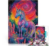 Rompecabezas de 2000 Piezas para Adultos Unicornio psicodélico Juguete Educativo de Aprendizaje con póster a Juego y Hoja de Trivia 70x100cm