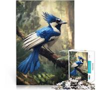 Rompecabezas de 2000 Piezas para Adultos y Adolescentes “Arrendajo Azul en el Bosque” ，Apto para Personas Mayores de 14 años. Juego de decoración del hogar Juguetes Regalos de Juegos desafiantes。