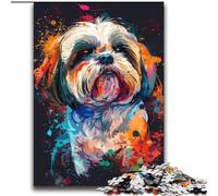 Rompecabezas de 2000 Piezas para Adultos y Adolescentes, diseño de Shih Tzu Neon, Juego Familiar para aliviar el estrés, desafío difícil, Regalo de Amigo Secreto, 70x100cm