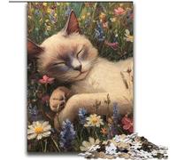 Rompecabezas de 2000 Piezas para Adultos y Adolescentes: Gato durmiendo Entre Flores,Alivia el estrés,desafío difícil,Cada Pieza es única,Juego desafiante y Divertido para Toda la Familia,70x100cm