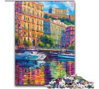 Rompecabezas de 2000 Piezas para Adultos y Adolescentes, Pintura de la Costa de Nápoles, Italia Juego desafiante, Toda la Familia, 70x100cm