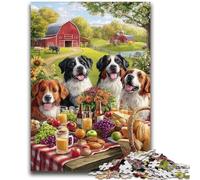 Rompecabezas de 2000 Piezas Perros en un Picnic para Adolescentes, Juego de Preguntas y respuestas, decoración de Pared, cumpleaños y Navidad (70x100cm)