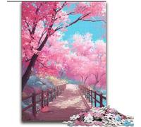 Rompecabezas de 2000 Piezas Puente bajo los cerezos en Flor para Adolescentes Toda la Familia (70x100cm)