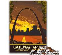 Rompecabezas de 2000 Piezas Puesta del Sol en Gateway Arch para Adultos Un Regalo desafiante y difícil para Toda la Familia 2000 Piezas (70x100cm)