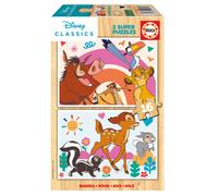 Educa - Disney Animals | Set de 2 Puzzles Infantiles de Madera con 16 Piezas Cada uno. Medidas: 26 x 18 cm. Recomendados a Partir de 3 años (19981)