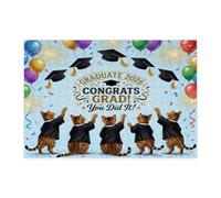 Rompecabezas de 300 piezas con diseño de gato de Bengala, felicitaciones de graduación, para adultos, rompecabezas impresos de madera, decoración de patrón de graduación para entretenimiento en el