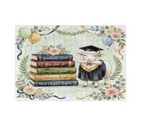 Rompecabezas de 300 piezas con diseño de ovejas de felicitaciones graduadas para adultos, libro de graduación de celebración, rompecabezas de madera, decoración de patrón de clase de 2026 para