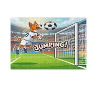 Rompecabezas de 300 piezas con diseño de perro Basenji de fútbol 2026 para adultos, con cabecera de salto de cachorro, rompecabezas impresos de madera, decoraciones de patrón deportivo para fiesta de