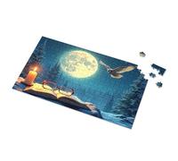 Rompecabezas de 300 piezas con imagen de noche mágica: luz de luna, vela y búho, rompecabezas de 300 piezas para niños pequeños de 2 a 4 años (500 piezas)