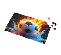 Rompecabezas de 300 piezas con imagen de pelota de fútbol de fuego y agua, rompecabezas de 300 piezas para niños pequeños de 2 a 4 años (500 piezas)