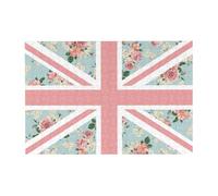 Rompecabezas de 300 Piezas con la Bandera de la Unión de Rosas Inglesas para Adultos. Rompecabezas de Madera para Adultos Mayores.