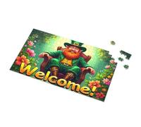 Rompecabezas de 300 piezas con texto en inglés "Welcome To The Land of Leprechauns", rompecabezas de 300 piezas para niños pequeños de 2 a 4 años (300 piezas)