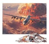 Rompecabezas de 300 Piezas con una explosión de avión para Adultos, Ideal para Halloween, decoración del hogar, 300 Piezas (40 x 28 cm)
