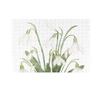 Rompecabezas de 300 Piezas de Acuarela botánica de Flores de Campanilla Blanca para Adultos. Rompecabezas de Madera para Adultos Mayores.