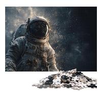 Rompecabezas de 300 Piezas de Astronauta en el Espacio, Rompecabezas creativos Cuadrados de Madera para Adultos, Juego Intelectual, 300 Piezas (40 x 28 cm)