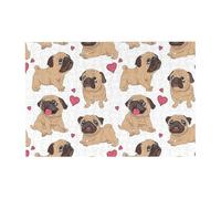 Rompecabezas de 300 Piezas de Cachorros de Pugs de Dibujos Animados Divertidos para Adultos. Rompecabezas de Madera para Adultos Mayores.