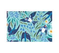 Rompecabezas de 300 Piezas de Golondrinas Voladoras y Flores de Primavera con Caja de Embalaje para Adultos - Rompecabezas de Madera