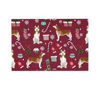 Rompecabezas de 300 Piezas de Husky, Bastones de Caramelo, Medias y Perro de Navidad, de rubí, para Adultos. Rompecabezas de Madera para Adultos Mayores.